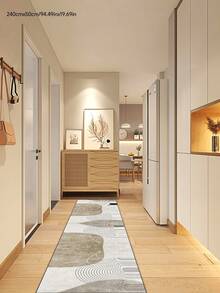 1pc Minimalist Modern Geometric Pattern Rug, Crystal Velvet Carpet, Hallway Rug, Long Corridor Rug, INS Style Rug, Walkway Rug, Decorative Rug, Sofa Seat Rug, Thick Carpet, Home Decor Room Accessory, Living Room Rug, Bedroom Rug, Entryway Rug, Kitchen Rug, Bathroom Rug, Study Room Rug - Multicolor - View 14