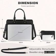 RAINSMORE Laptop Bag For Women 15.6 Inch Laptop Tote Bag Business Office Work Bags Professional Briefcase Waterproof Leather PU Computer Bag Teacher Shoulder Bag Handbag - Black - View 7