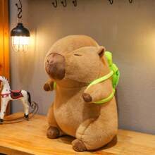 Muñeco Peluche Capibara Con Mochila De Tortuga 25CM  Juguete Kawaii Suave Esponjoso Tierno Regalo Perfecto Cumpleaños Navidad Pascua Juguete Para Niños Niñas Decoracion Hogar Almohada Abrazable
