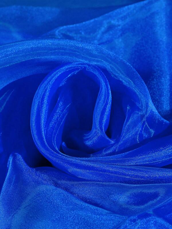 1 pièce de tissu en organza transparent bleu azur, tulle soyeux brillant et doux, convient pour la confection de robes de mariée, la couture de vêtements, la décoration de mariage