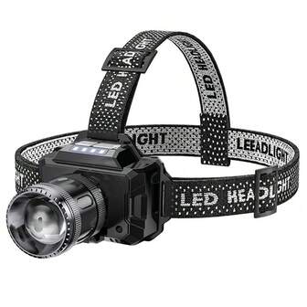 KENSUN 1 件便携式 USB 可充电变焦头灯大功率 LED 头灯内置电池防水强光头灯适用于户外钓鱼、露营配件