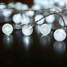1 PACK 10/20/40/80 Guirlandes lumineuses à boules de cristal à LED alimentées par batterie, lumières de fée intérieures étanches, boules suspendues pour chambre, jardin, arbre, camping, mariage, fête et décoration