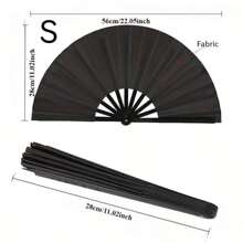 Kung Fu Folding Fan, Martial Arts Performance Bamboo Fan, Thicker Carbonized Bamboo Bone Silk Dual-Use Fan, Wedding And Festival Decoration Cooling Fan, Gift For All Ages, Classic Black Summer Cooling,Beach,Travel