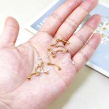 12PCS Curved Barbell Eyebrow Lip Bars Rook Daith Stud 6mm 8mm 10mm Stainless Steel 16G Piercing Jewellery Silver Gold Black