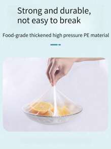 100 pièces film plastique jetable réutilisable, couvercle plat de sac, sac de rangement alimentaire et couvercle plat élastique utilisés pour préserver les fruits et légumes et garder les aliments frais.