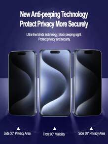 ZYONS Protector de pantalla mate de 1 pieza compatible con iPhone, vidrio templado antiespia opaco, antiespiado, cobertura total, tacto delicado, protección antihuellas, sin oscurecimiento, fácil de instalar, antirrotura, antirreflejo, compatible con iPhone 16E/16 Pro Max/16 Pro/16 Plus/16/15 Pro Max/14 Pro Max/13 Mini/12/11/XS MAX/XR/8+/7 Plus Series, regalo para cumpleaños, familia, amigos, accesorios de teléfono