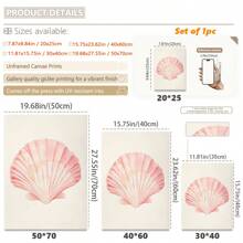 1 pieza, Cuadro colgante de lienzo, enmarcado, Arte de pared, Pósteres, Impresión de concha color rosa pastel, Decoración de habitación de playa, Póster de surf oceánico, Casa de playa, Chica de coco universitaria, Decoración de dormitorio elegante, Decoración de habitación, Arte rosa, Decoración del hogar