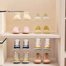 1pc 4-Tier Transparent Shoe Rack, Acrylic Shoe Organizer, No Power Required, Suitable For Various Room Types - Multicolor - View 12