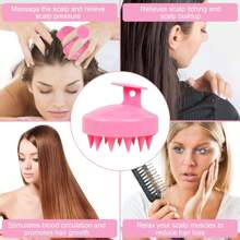 1pc Unisex Hair Washing Brush Suitable For Normal Hair, ABS Plastic Handle, Scalp Cleaning And Exfoliating Tool, Home Necessity, Body Care, Random Color