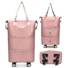 Travel Bag With Large Capacity For Business Trips, Expandable Swivel Wheel Luggage Bag, Oxford Cloth Storage Fitness Bag Suffle Women Bags