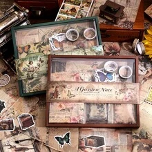 201 件剪贴簿用品套装，复古森林礼品剪贴簿，不同图案学校用品，适用于子弹日记本、文具、A6 网格笔记本、DIY 日记本用品、生日手工礼物，女士、男士 - 均碼 - 查看 12