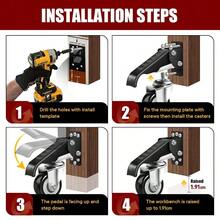 Yeabett Heavy Duty Castor Wheels 270KG Retractable Casters Bench Caster Wheels Workbenches Tables And Equipments Stepdown Casters 4 Pack - 270kg - View 3