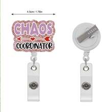 1pc Cute Retractable Badge Reel With Id Card Holder, Key Ring & Clip. Perfect Gift For Nurses And Doctors Back To School