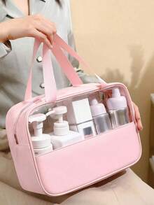 3 件/套防水 PVC 旅行化妆包、化妆刷收纳袋、化妆收纳包、洗漱包、度假和夏季的理想选择、透明化妆包、沙滩包、多功能行李包、适用于口红、唇线笔、化妆刷、眼影盘、内衣、牙膏、牙刷、化妆品、护肤品、眉笔、粉扑、梳子、指甲油、珠宝、香水、文具、数码产品浴室装饰化妆品收纳浴室配件返校