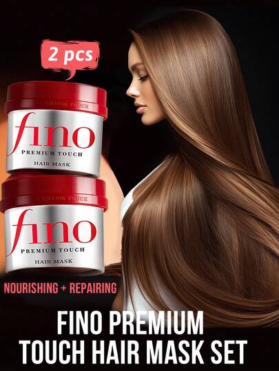  2件装Fino Premium Touch发膜套装，深层滋养，修复损伤，长效保湿，两盒套装，配方温和，包装便捷，专业配方，性价比高，多效合一，受损发质，追求滋养，敏感头皮，日常护理，旅行必备，专业护理。