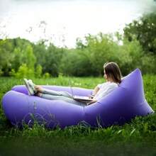 1pc Inflatable Couch Air Sofa Hammock Portable, Waterproof Anti Air Leaking Design Camping Chair For Traveling Beach Picnics & Music Festivals Camping
