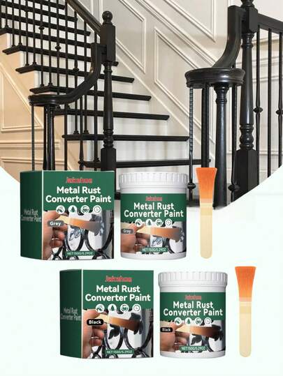 jakehoe 1/2 件防锈金属转化漆，铁门栏杆装饰金属翻新涂层底漆