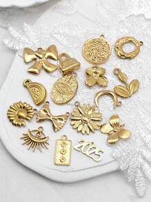 2 Stücke minimalistische personalisierte geometrische Schmuckzubehör, 18 Karat vergoldete Edelstahl Anhänger Halskette, DIY Schmuckherstellung