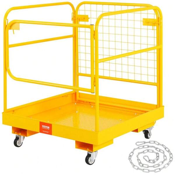 Faltbare 92x92cm Arbeitsplattformkorb für Gabelstapler Max Last 544 kg ideal für 1-2 Person erhöhte Arbeiten