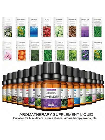 2pcs Water-Soluble Aromatic Essential Oils, 6pcs Boxed Essential Oil Set, 10ml Essential Oil, 17 Scent Varieties, Suitable For Bedroom & Living Room, Compatible With Scented Candles, Wax Melts, Diffusers, Humidifiers, Valentine's Day Gift