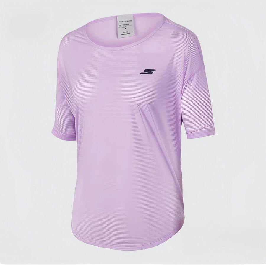 Skechers Women's Knitted Short-Sleeved T-Shirt For Yoga, Running, Fitness And Outdoor Sports