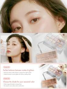 Rom&nd Romand Better Than Palette 00 LIGHT & GLITTER GARDEN 眼影盘，自然日常妆容色调，易于晕染，显色度高，丝绒质地，哑光与珠光双效，高显色度，持久不脱妆，韩国化妆品，6克/0.21盎司