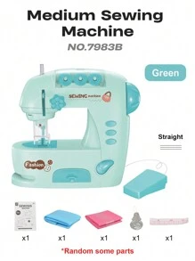 Set giocattolo di macchina da cucire elettrica per bambini, fai da te per cucire vestiti, piccoli elettrodomestici, gioco di ruolo sartoriale per ragazze, regalo per la festa dei bambini, interazione genitore-figlio