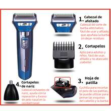 FD Kit De Cortapelos Profesional Hombres Recortador Pelo y Barba - Azul - Ver 10