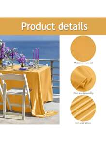 2 Pieces White Satin Wedding Tablecloth - Elegant Rectangular Polyester Table Cover 101.9 Inches X 57 Inches For Weddings, Birthdays, Halloween, Graduation Parties - Durable, Easy To Clean, Available In A Variety Of Colors, Wedding Dining Table Decorations, Christmas Decorations