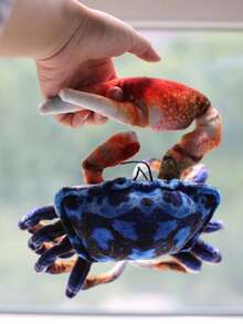 创意3D逼真可爱毛绒动物玩具，包括寄居蟹、螃蟹、黄/绿黄貂鱼、蓝黄貂鱼、鲨鱼、鲸鱼、海豚、龙虾和其他海洋生物。柔软毛绒玩具，减压搞笑礼物，家居装饰摆件，馈赠亲友的绝佳礼物。 - 彩色 - 查看 13