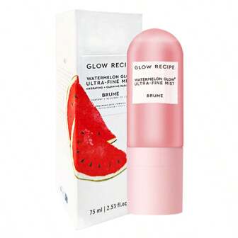 Watermelon Glow Facial Spray + Hydrating Mist - Ultra-Fine Face Mist With Hyaluronic Acid + Hibiscus AHA To Refresh Dry Skin & Enhance Dewy Makeup - Suitable For All Skin Types (75ml)