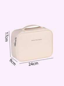 1 pieza Bolsa de maquillaje multifuncional para viaje, estuche portátil de almacenamiento de cosméticos, organizador de baño impermeable, gran capacidad, apto para lápiz labial, perfume, brochas, productos de maquillaje, artículos de tocador, esencial de viaje de verano, compras diarias, fiesta, camping, varios colores, regalo para novia, esposa, madre, estilo bohemio