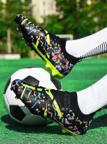 1 Pair Adult & Student Football/Soccer Shoes, Low-Top Outdoor Team Competition Men's Professional Sports Shoes, Big Size Anti-Slip, Wear-Resistant, AG Studs, FG Natural Grass Soft Ground, Lace-Up Cleats, Leather Football Training Shoes, Lightweight, High-Performance, Anti-Skid, Top Professional Football Boots