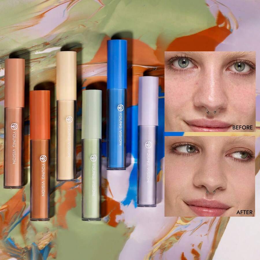 YOUNG VISION 1pc Colorful Concealer Corrector Makeup Concealer, Refreshing, Moisturizing, Long-Lasting, Natural Makeup Effect - Nhiều màu - Xem 1