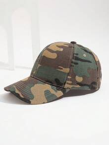 1pc Unisex Camouflage Baseball Cap, Outdoor Travel Sports Casual Hat, Truck Driver Hat - Multicolor - View 1
