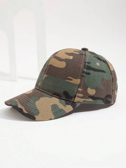 1pc Unisex Camouflage Baseball Cap, Outdoor Travel Sports Casual Hat, Truck Driver Hat