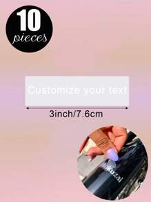 100 Sheets/20 Sheets/1 Sheet Custom Name Or Text Multi Specification Long 5in/4in/3in Multi Specification Color Bright Tear Off Film UV Transfer Sticker, Waterproof And Scratch Resistant Transparent Cooling Label Sticker, Can Customize Name, Text, Blessing Message To Give To Your Favorite Person, Multi-Functional, Adjustable, Exquisite, Adorable, Modern, Colorful, Cute, Comfortable, Stylish, Custom, Office, Tea Room, School, Home, Home Refresh, Back To Customized Stickers, Warm Ambience