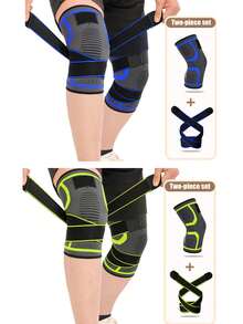 Joelheiras Esportivas e de Fitness Masculinas, Joelheira de Compressão Tricotada para Caminhada, Basquete, Ciclismo, Academia, Confortável