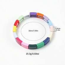1pc Women's Chic Minimalist Enamel Painted Bangle Bracelet - Candy Color Bracelet - View 22