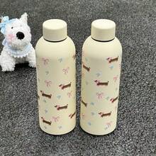 1 件 500ml/17oz 双层不锈钢真空保温水瓶，带蝴蝶结装饰，适合旅行、健身房、户外运动、咖啡杯、汽车杯、全年饮料杯、生日、节日礼物 - 彩色 - 查看 8