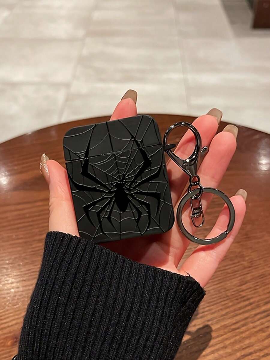 Funda protectora inalámbrica para auriculares Bluetooth compatible con Apple 4/3, estuche protector para auriculares pro - araña negra - Ver 1