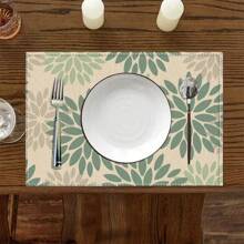 A Set Of 4/6pcs Spring And Summer Placemats Designed With Colorful Spring Flower Patterns, Woven From 100% Polyester Fiber, Machine Washable Polyester Placemats With Multiple Color Patterns To Choose From, Heat-Resistant, Stain Resistant, Waterproof, Easy To Clean, Suitable For Coffee Table Decoration, Holiday Party Decoration, Table Protection, Kitchen And Living Room Decoration