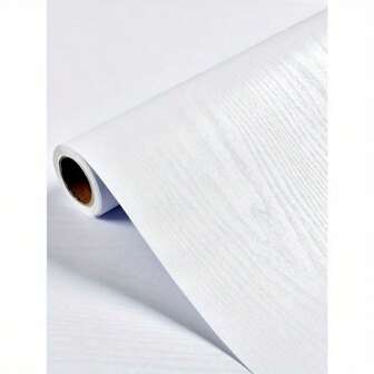 White Wood Grain Self-Adhesive Wallpaper - Waterproof, Removable, Easy To Cut For Kitchen Backsplash, Home Decor, Countertops, Cabinets & Walls, Wall Decoration | Modern Aesthetic | Easy Apply Adhesive