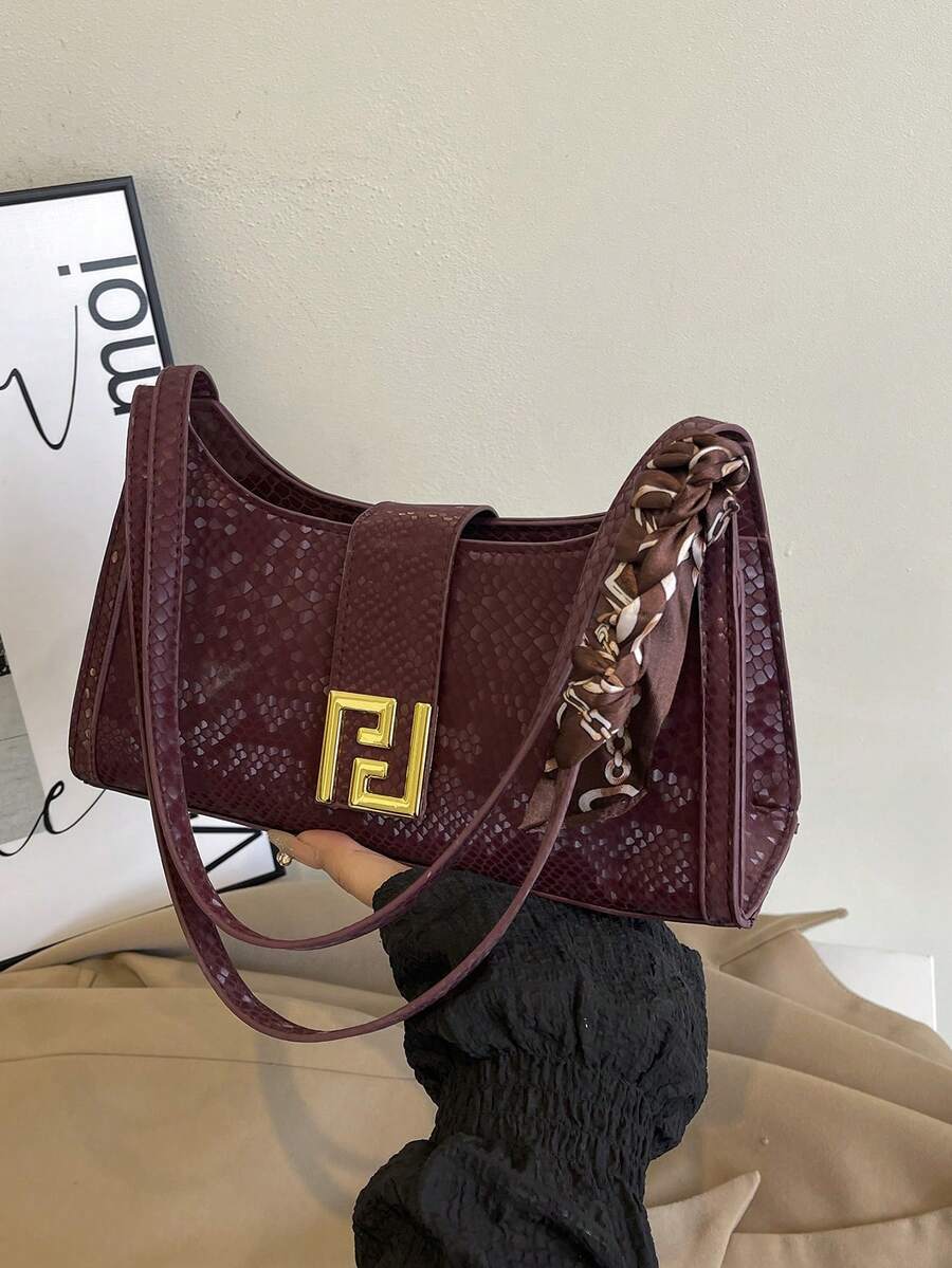 Premium 2022 New Arrival Versatile Shoulder Baguette Bag - Burgundy - View 1