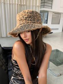 1 Stück Leopard Muster Hut mit verblasstem Englisch Stickerei für Herren und Damen, vintage gewaschener Fischerhut mit rauer Kante, Sonnenschutz Hut für Outdoor Radfahren Bergsteigen, geeignet für Reisen, Strand, Lässig Urlaub und täglichen Gebrauch