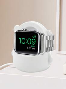 1pc Suporte de carregador rápido sem fio portátil compatível com Apple Watch Suporte de mesa de silicone bonito, compatível com base de estação de carregamento Apple Watch, compatível com todos os modos de mesa de cabeceira da série Apple Watch Ultra/SE/8/7/6/5/4/3/2/1 (excluindo carregador e alça)
