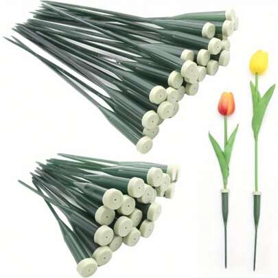 25/50 paquets de pics floraux en plastique - tubes d'eau extensibles avec bouchons pour compositions florales, fioles de longueur réglable pour la floriculture, fournitures polyvalentes pour fleuristes, décoration de maison, vase, décoration de pièce, vase à fleurs, vase en verre