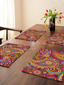 6/4pcs Kitchen And Table Cloths, Bohemian Geometric Pattern Table Mats For Dining Room, Kitchen, Dining Table