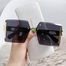 1 Pair Women's Metal Frame Elegant Fashion Glasses, Suitable For Beach, Street, Photography And Other Occasions For Summer Beach Vacation,Outdoor,Travel