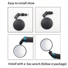1pc/2pcs HD Wide-Angle Bike Rearview Mirror - 360° Rotatable Handlebar End Mirrors For Mountain & Road Cycling